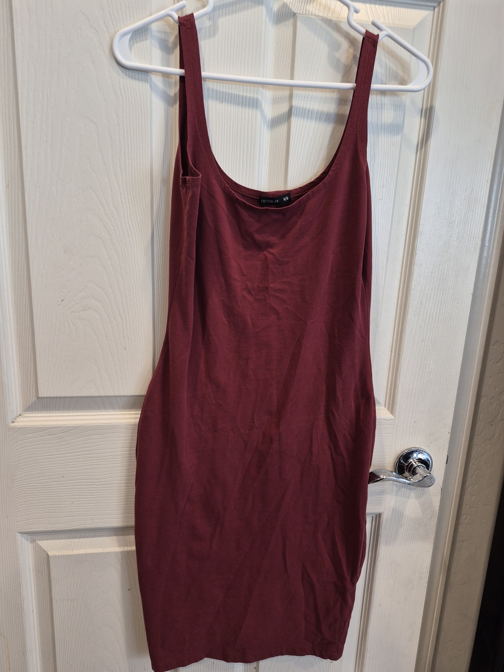 5/25 Fitted Scoop Neck Tank Top Dress - Burgundy
